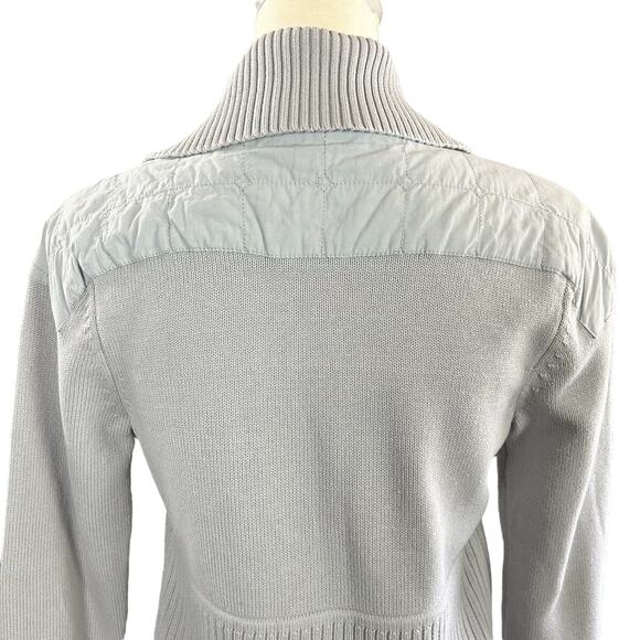 Spanner Sport Knit Jacket Women Size Small Ribbed Gray Asymmetrical Zip Sweater - Picture 6 of 13